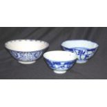 Three various early Chinese pottery bowls