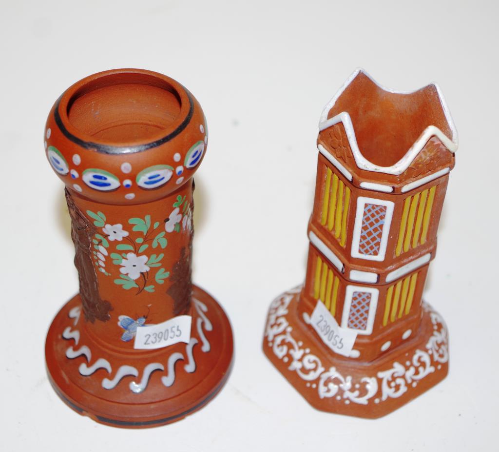 Gothic castle shaped Rosso Antico spill vase - Image 2 of 3