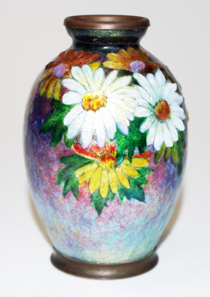 Camille Faure Limoges enameled vase