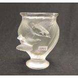 Lalique France "Rosine" frosted crystal vase