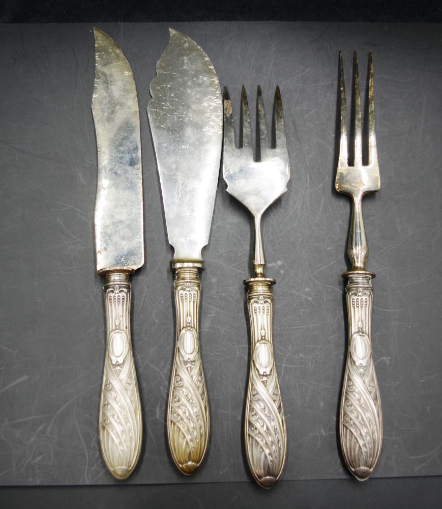Four German silver handle serving utenslis - Image 2 of 2
