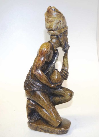 Large carved stone Shona man figure