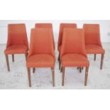 Six contemporary fabric upholstered chairs
