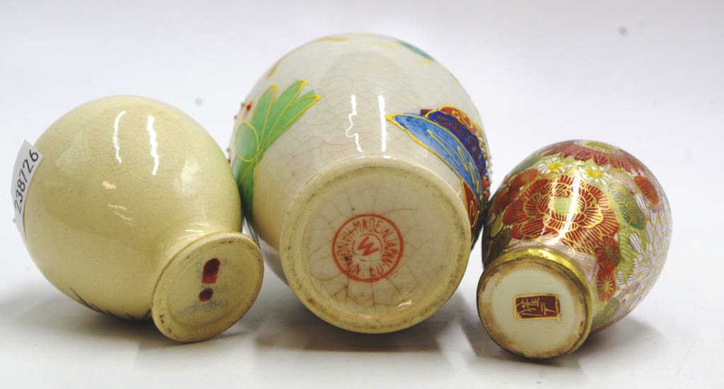 Three various Satsuma vases - Bild 4 aus 4