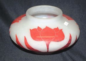 Art Deco Degue French cameo glass "Poppy" vase