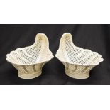 Rare pair Wedgwood Imperial Queen's ware baskets