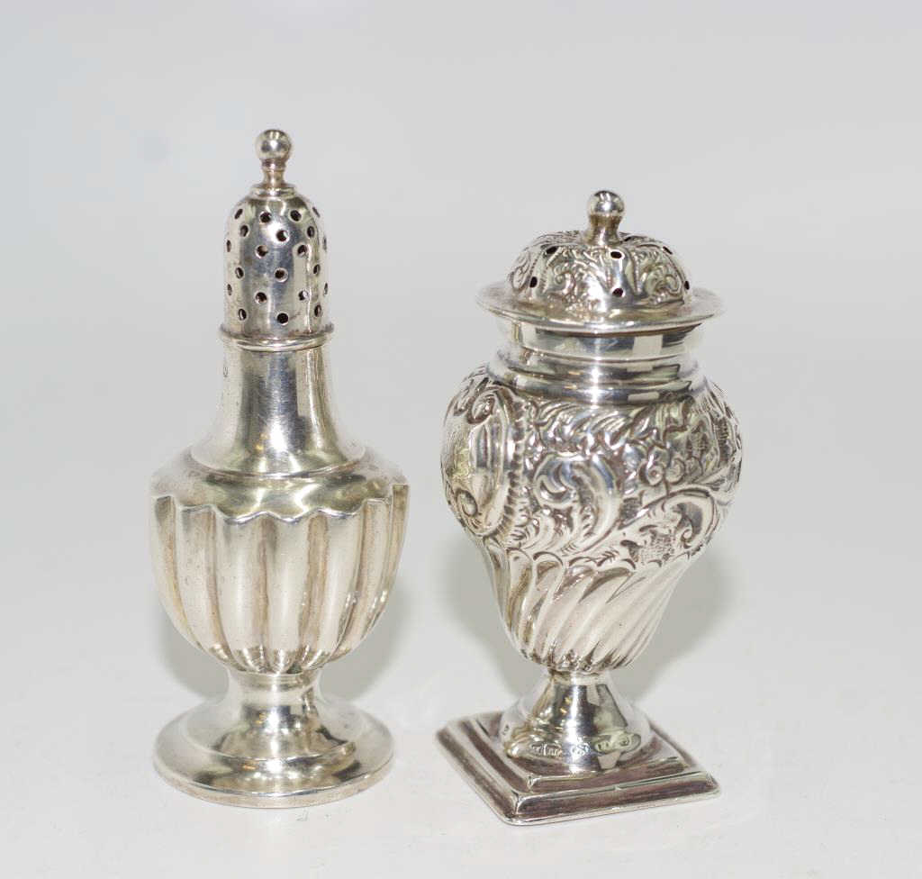 Two various Victorian sterling silver pepperettes