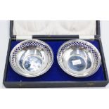 Pair Hardy Bros sterling silver sweetmeat bowls