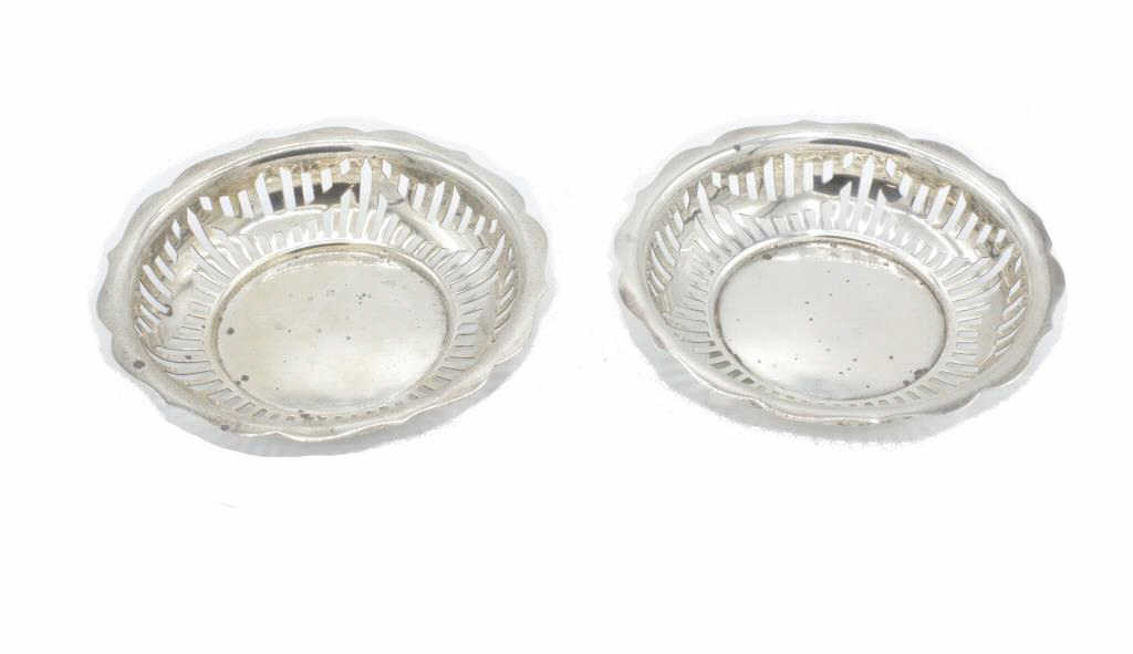 Pair of Australian silver pierced dishes