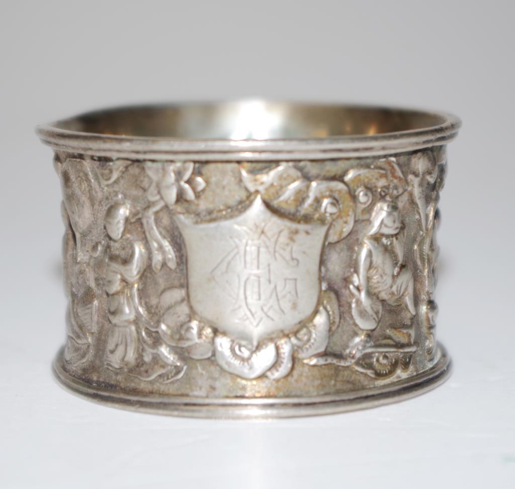 Chinese hallmarked silver napkin ring - Image 2 of 5