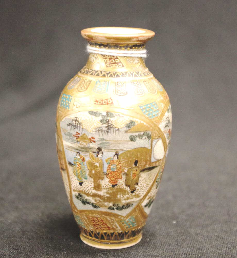 Antique miniature Satsuma vase