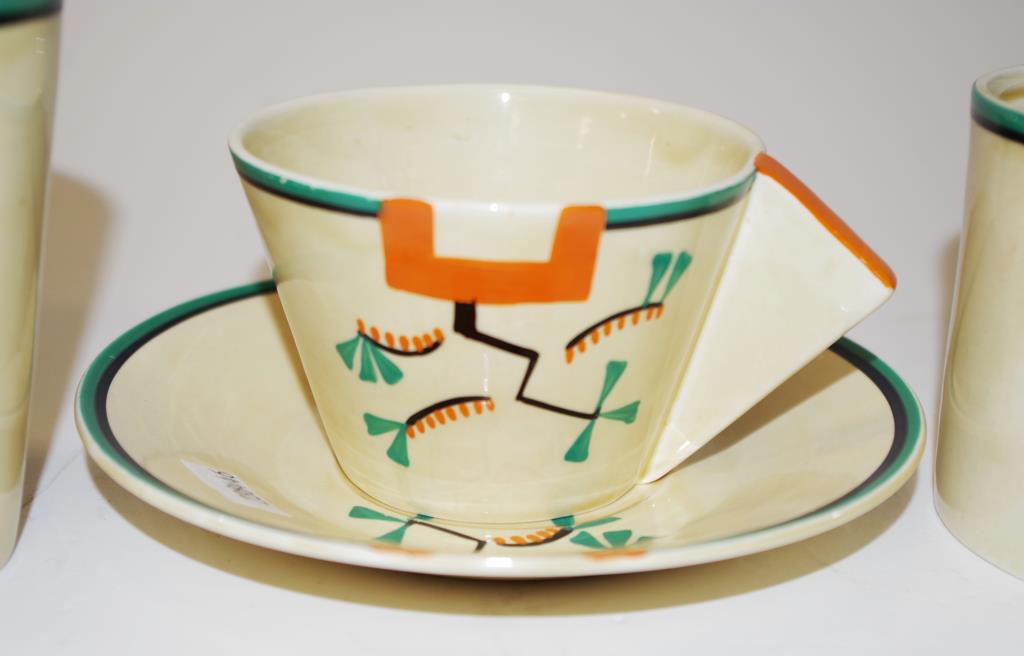 Clarice Cliff Bizarre "Ravel" Conical cup & saucer - Image 2 of 4