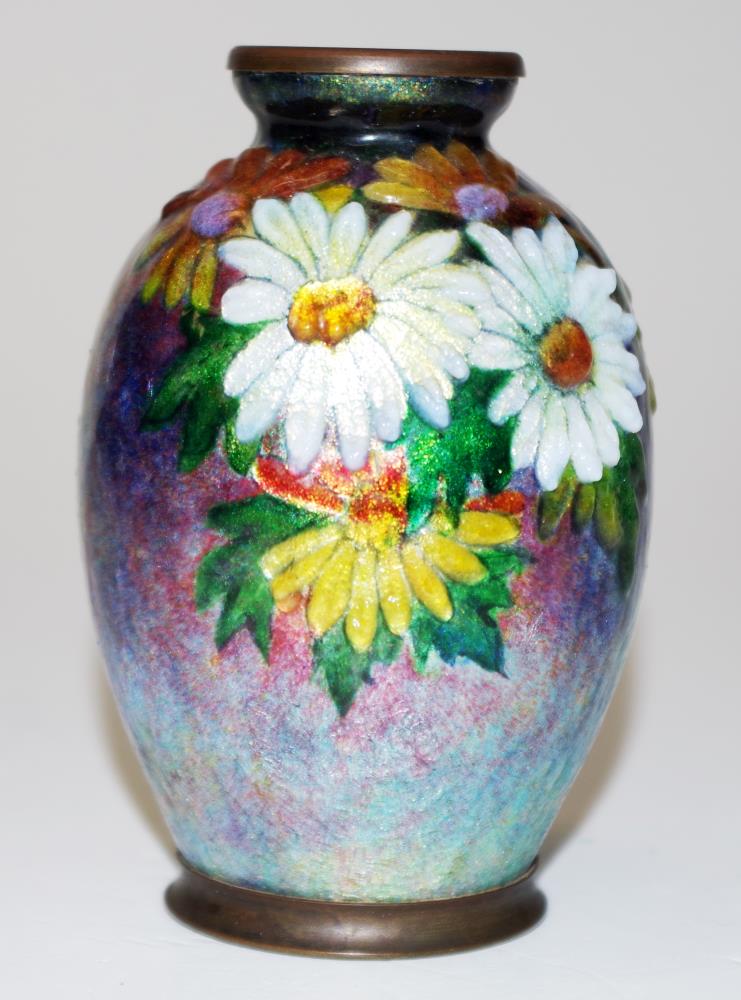 Camille Faure Limoges enameled vase - Image 6 of 6