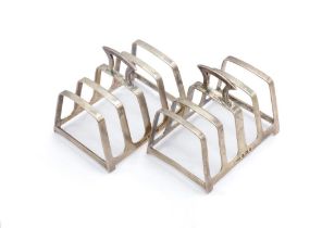 Pair of George V silver toast racks