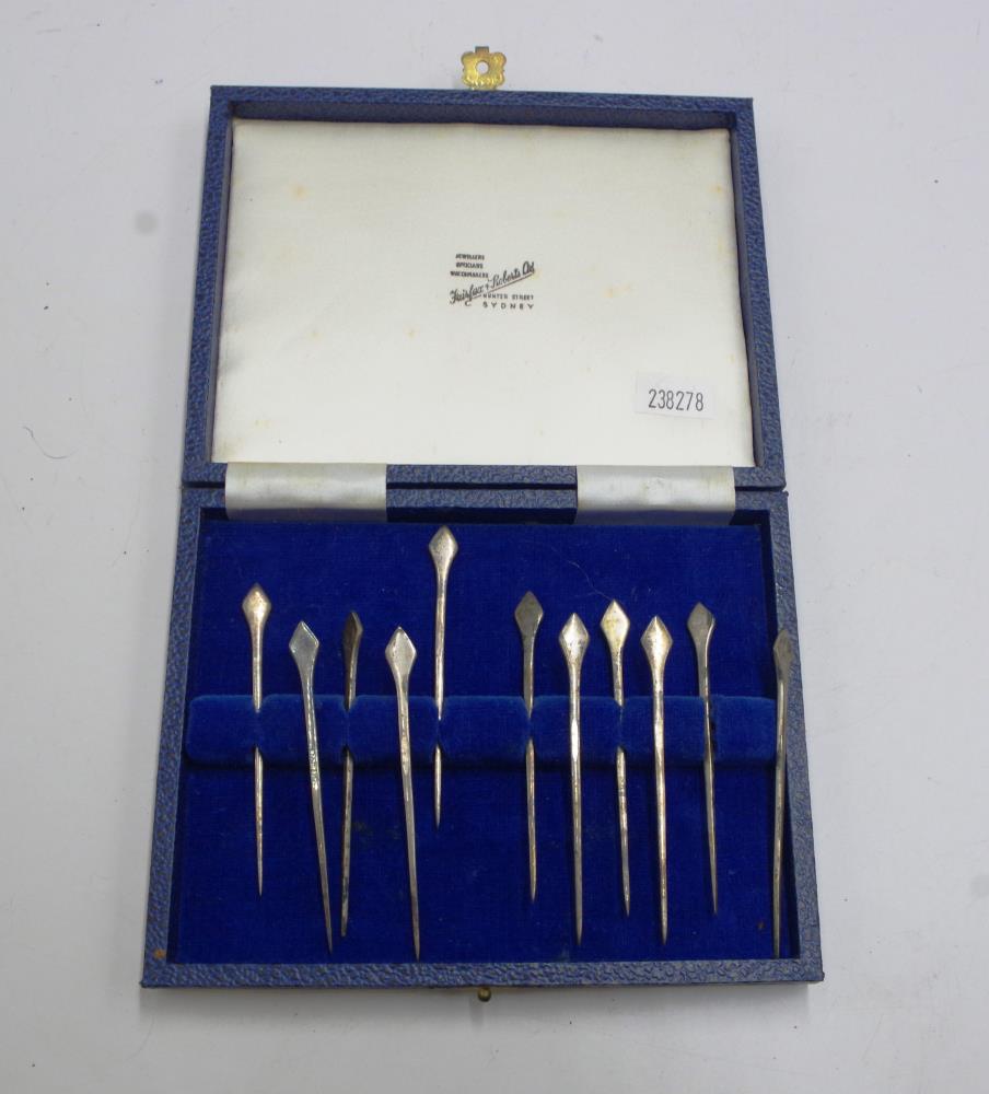 Set eleven sterling silver cocktail sticks - Image 2 of 4