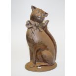 Cast iron seated cat figure doorstop