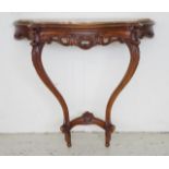 Wall mount carved timber hall table