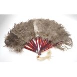 Antique tortoiseshell and ostrich feather fan