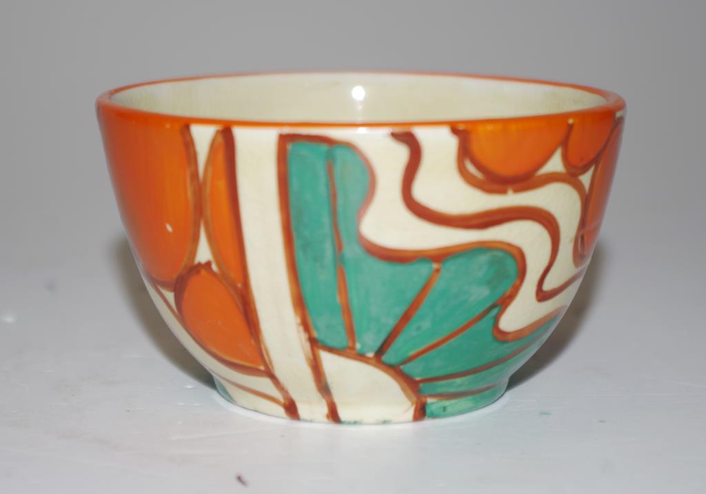 Clarice Cliff fantasque "Sunrise" sugar bowl - Image 2 of 4