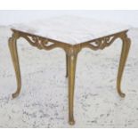 Brass & marble occasional table