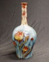Art Nouveau majolica pottery vase