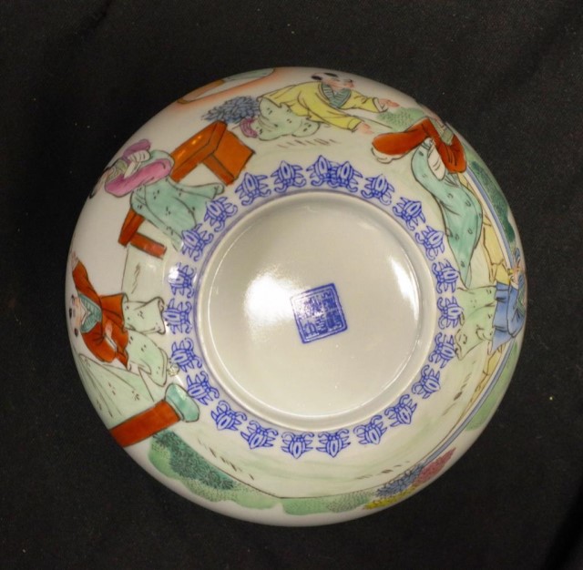 Chinese hand painted eggshell porcelain bowl - Image 3 of 4