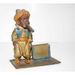 Antique cold painted bronze figural stand