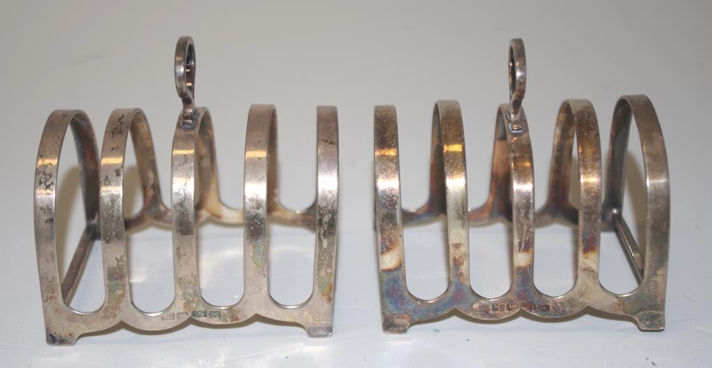 Pair of Australian sterling silver toast racks - Image 3 of 4