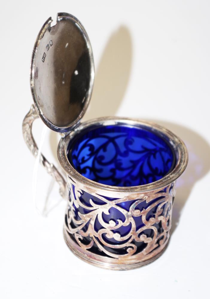 Sterling silver pierced mustard pot - Image 3 of 4