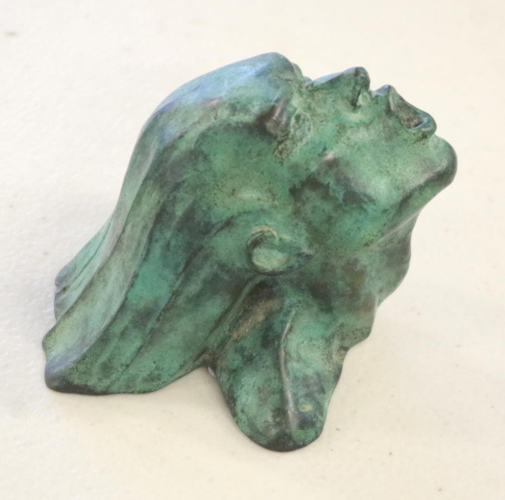 Signed bronze head paperweight - Image 3 of 3