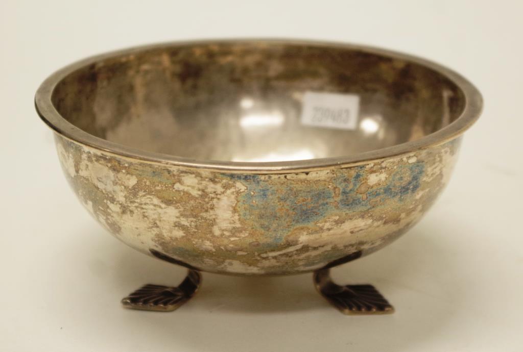 Silver footed serving bowl