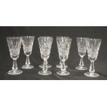 Set eight Waterford 'Kylemore' sherry glasses