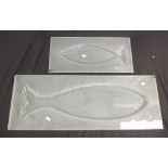 Two Australian Susie Barnes glass fish platters