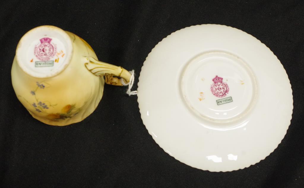 Royal Worcester blush ware cup and saucer - Image 3 of 3