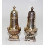 Pair late Victorian sterling silver pepperettes