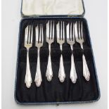 James Dixon boxed EPNS cake forks