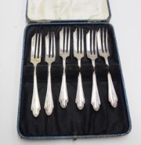 James Dixon boxed EPNS cake forks