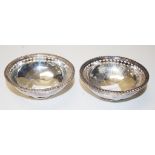 Pair of Australian sterling silver pierced dishes