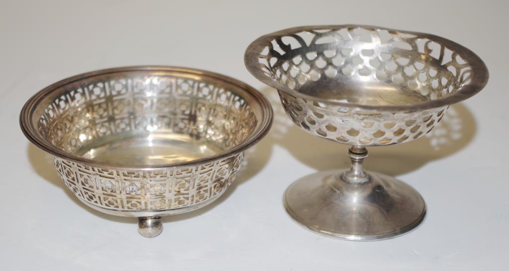 Two various sterling silver sweetmeat bowls