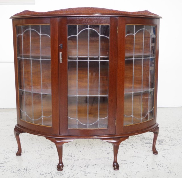 Art Deco leadlight display cabinet