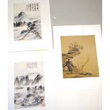 Four Japanese unframed prints