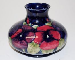 Moorcroft "pansy" squat vase