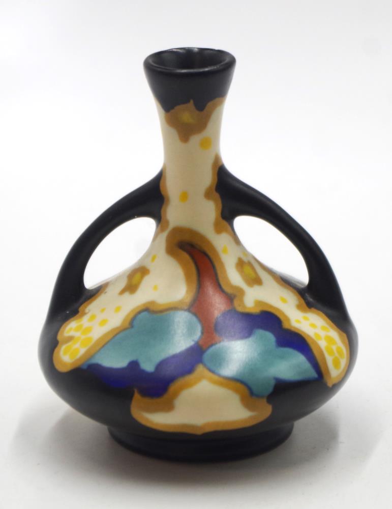 Gouda Holland decorated posy vase