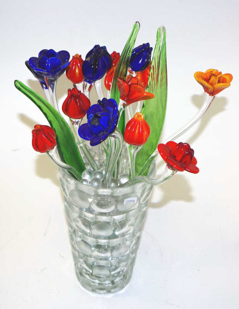 Good collection Art Glass stemmed flowers - Image 2 of 3