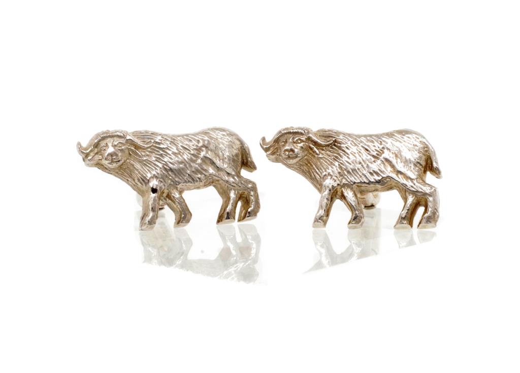 Holland & Holland water buffalo silver cufflinks