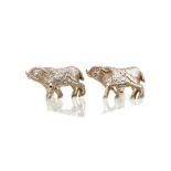 Holland & Holland water buffalo silver cufflinks