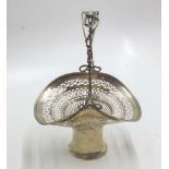 George V sterling silver bonbon serving basket