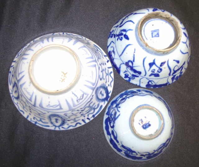 Three various early Chinese pottery bowls - Image 3 of 3