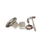 Two silver boxes, nail buffer & Australian silver