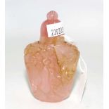 Chinese carved rose quartz snuff bottle